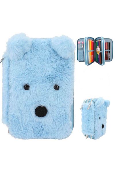 Top Model Pencil case equipped with 3 zippers with code Top Model Blue