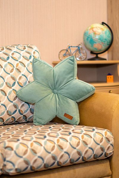 Rayda Home Mint Green Velvet Star - 42*42 Cm Starr Pillow