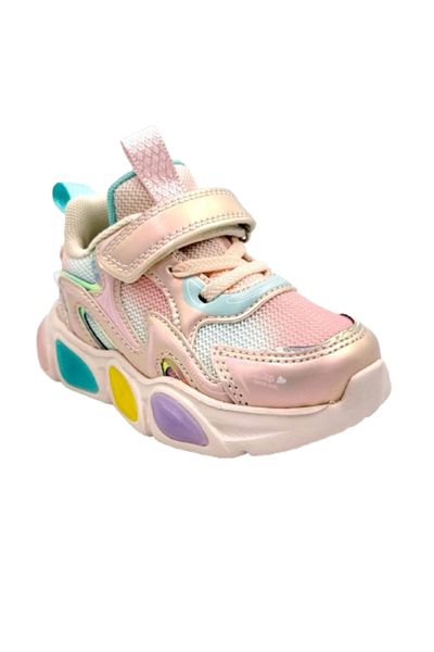 pepino 1824 Lighted Phlon Light Sole Velcro Children's Sports Shoes Powder