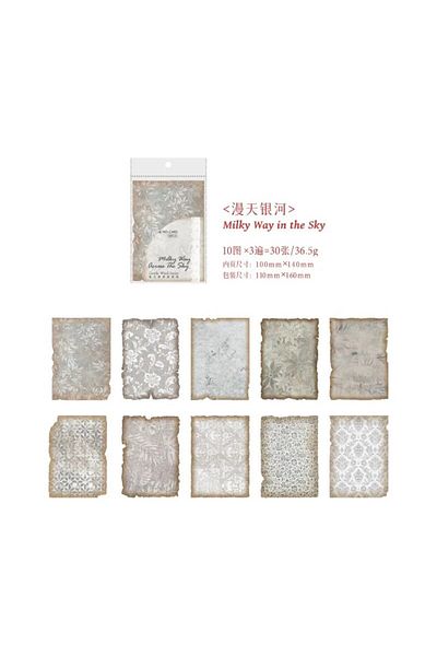 Choice H 30pcs/pack Material Paper Gentle Wind Series Retro Dyeing Journal DIY Material Decoration Bottom .