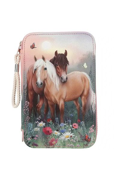 Top Model Pencil case equipped with 3 zippers Top Model Miss Melody Flowers