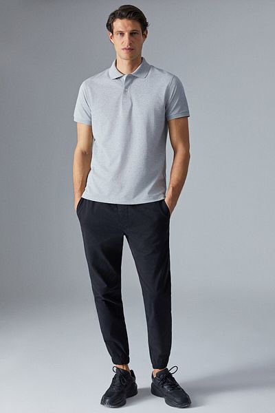 GRIMELANGE Monaghan Men's Polo Neck Relaxed Fit Placket Button Short Sleeve Grimelange T-Shirt