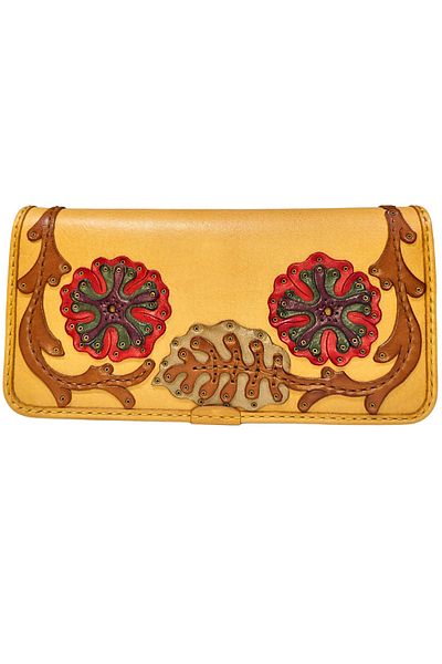 GÖN 100% LEATHER HANDMADE WOMEN'S WALLET WITH HORIZONTAL PHONE COMPARTMENT ZIPPER AND FENCE FAPER (LIVA)