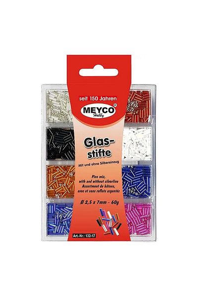 Meyco Set margele cilindrice, accesorii creatie pt craft,decoratiuni, mix culori perlate, 2.5mm, 60 gr