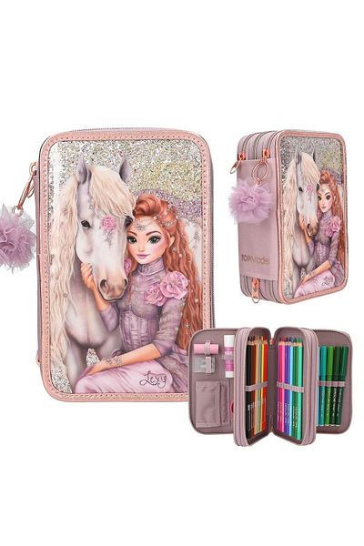 Top Model Pencil case equipped with 3 zippers Viva Violet TOPModel