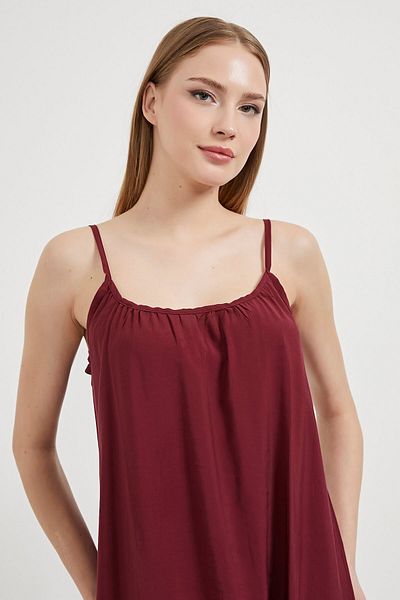 Arma Life Women's Square Neck Maxi Summer Strap Long Burgundy Dress