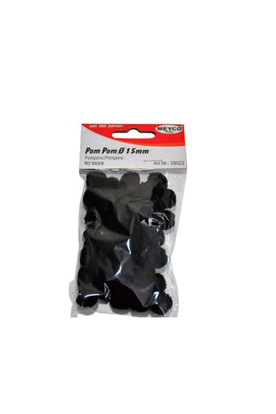 Meyco Pom-pom, 40 Pcs, 15 Mm, Black, Art & Craft Accessories For Children