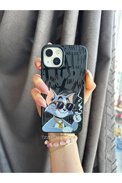 izzytech حافظة هاتف من السيليكون متوافقة مع هاتف آيفون 15 بلس مع حافظة هاتف من السيليكون مطبوع عليها نقش مخملي مميز