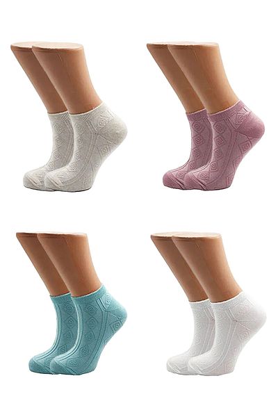 KARDEŞLER ÇORAP Ciorapi de damă multicolori din bumbac cu model, pachet de 4