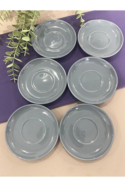 VENÜS HOME DECORATION Gri Çay Tabağı - Bardak Altlığı 6 lı