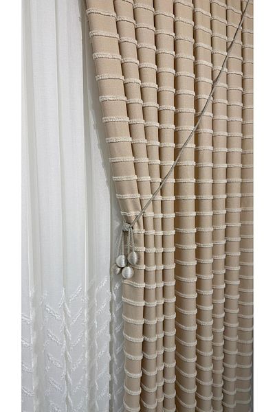 Fon Dünyası Elegant Curtain |   Beige (Single Wing)