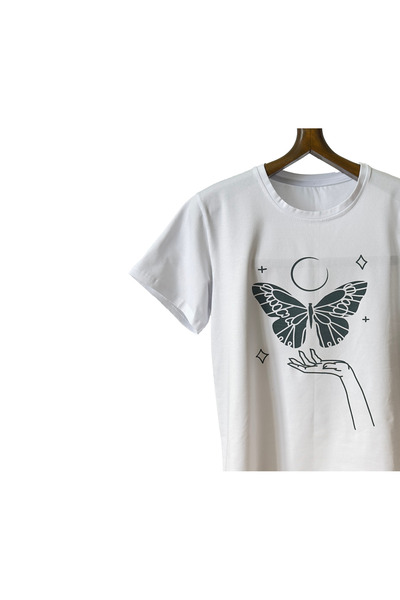 Regular Bisiklet Yaka Baskılı  T-Shirt