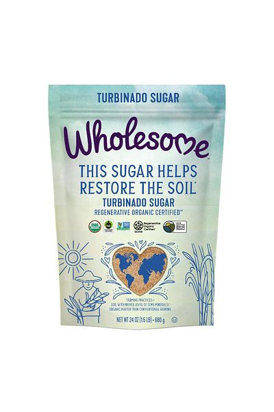 Wholesome Sweeteners 24oz Regenerative Organic Turbinado Sugar, Fair Trade, Non-GMO, Gluten-Free, Vegan, 1 Pack