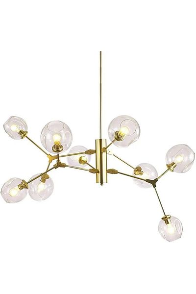 A F N LIGHTING Modern Molecular Chandelier - 9-Head Glass Bubble Ball Design with Adjustable Arms