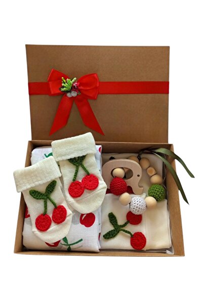 Style Baby Amazing مرحبًا بالطفلة حديثي الولادة، مجموعة هدايا بزخارف الكرز