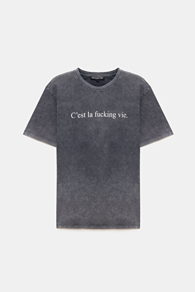 No Matter What Slogan Baskılı Basic T-shirt