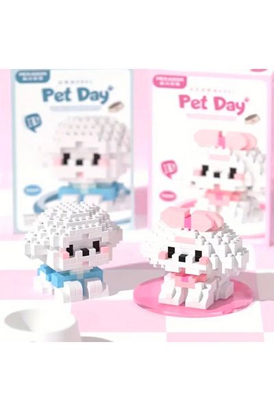 purple dragon Bichon Frise and Maltese Maltese Dog Bricks Set, Includes Tiny Building Blocks, Building Blocks