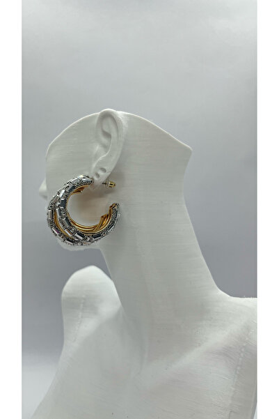 Kahkül shop Parıltılı Kalın Halka Küpe