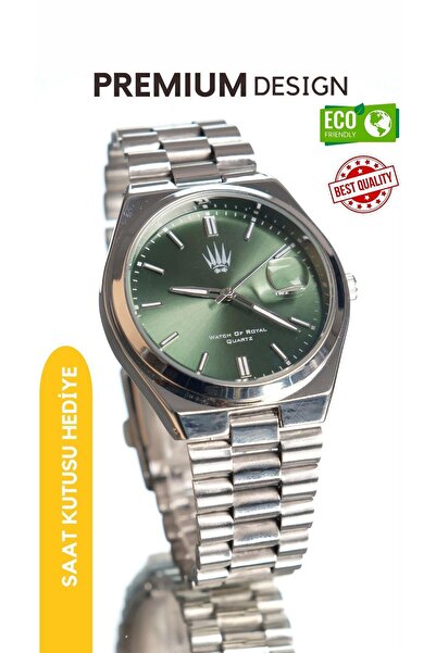 WATCHOFROYAL Ocean Silver Green Kol Saati