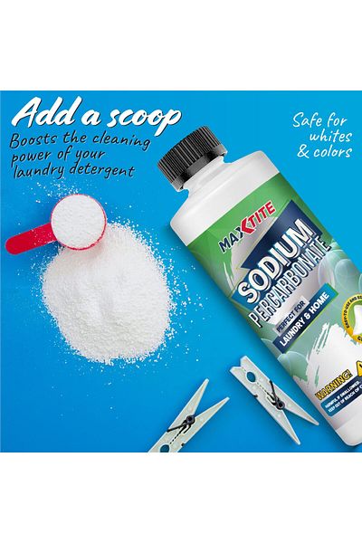 MAXTITE Sodium Percarbonate (2 lbs) - Pure Oxygenated Bleach - Multi-Use Cleaner