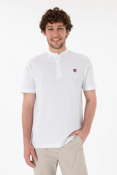 U.S. Polo Assn. Men's Regular Fit Judge Collar White Basic T-Shirt 50305914-Vr013