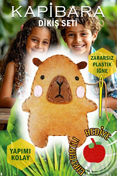 Kapibara oyuncak Montessori aktivite çocuk dikiş seti