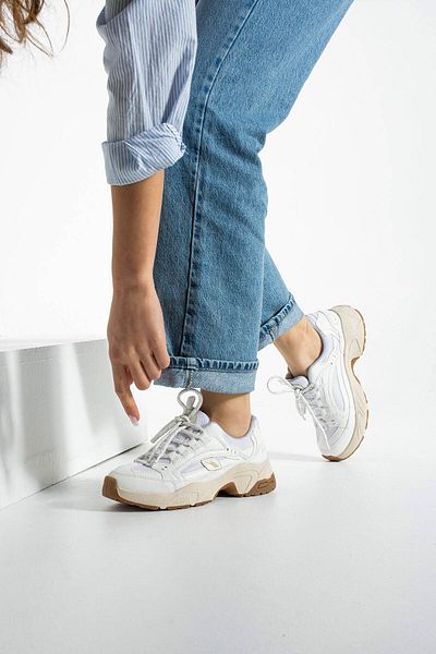 Getcho Dennise Pantofi sport albi cu talpă groasă pentru femei, pantofi de mers zilnic confortabil, model cu șireturi