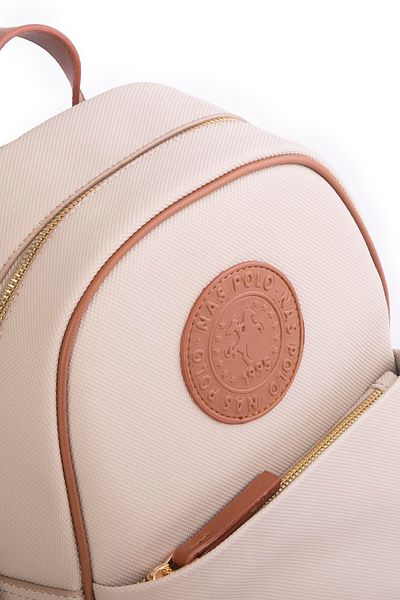 Getcho Pascal Beige Women's Daily City Style Molded Backpack Zippered Minimal Lightweight Convenient Design