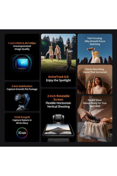 DJI DJI Osmo Pocket 3 Creator Combo, Vlogging Camera with 4K/120fps Video, 3-Axis Stabilization