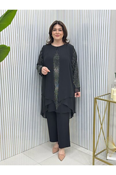 GK Set de tunică din șifon cu imprimeu în piatră