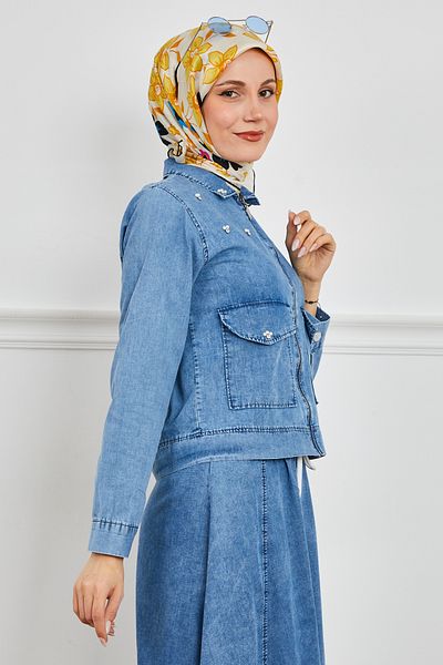 DPARİS Costum dublu cu fermoar cu perle