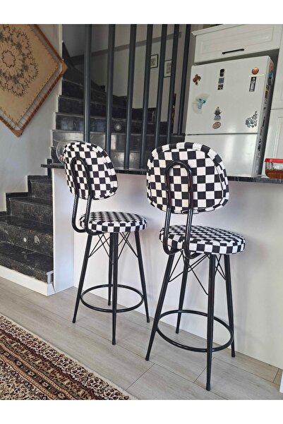 The SANDALYE SHOP Yeni Dama Desen Dolce Bar Sandalyesi 65 cm Oturum yüksekliği