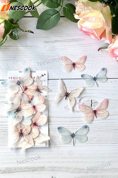 nescook Ready Cut Butterflies / Edible Butterfly /Paper Wafer Paper / 21 Pieces