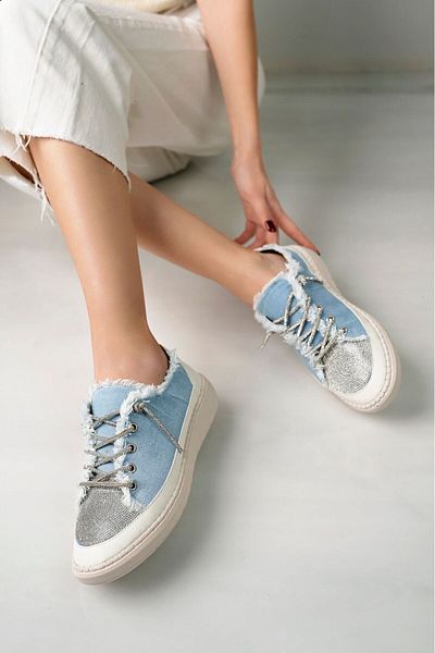 W MAX WM Pantofi de denim casual cu șireturi Asteria Stone