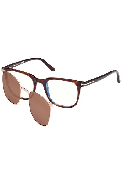 Tom Ford (Ft5916-B 052) 50 |   Clip-On Polarized Unisex Brown Sunglasses