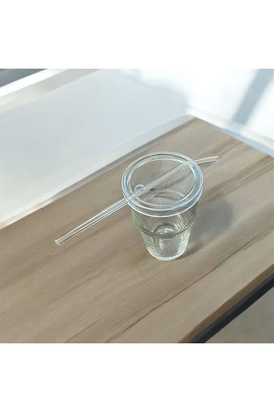 İpek 400 Ml Heat Resistant Origami Pattern Cup With Lid And Straw 1 Piece