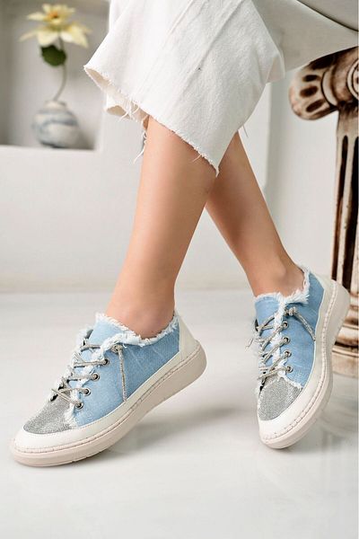 W MAX WM Pantofi de denim casual cu șireturi Asteria Stone