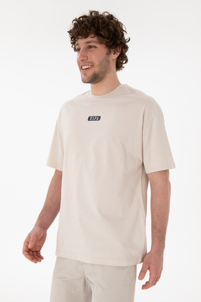 U.S. Polo Assn. Erkek Oversize Fit Bisiklet Yaka Taş Tişört 50305923-VR049