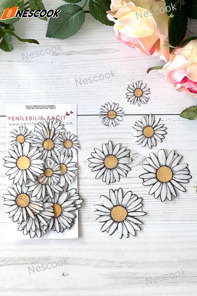 nescook Ready Cut Flowers / Edible Flower /Paper Wafer Paper / 21 Pieces