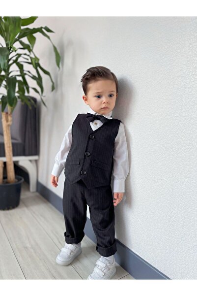 favorimkids Striped Cotton Linen Vest Set of 4