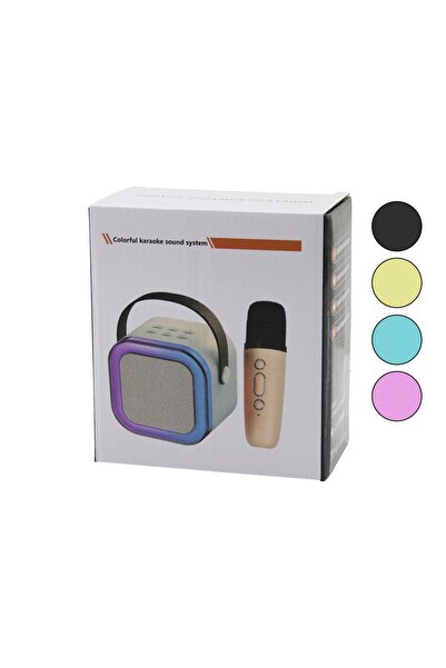 Go İthalat KARAOKE MİKROFONLU WİRELESS HOPARLÖR - SPEAKER IŞIKLI USB ŞARJLI DC 5V - TF - AUX K-12 (5224)