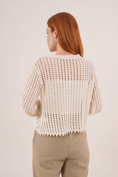 mefru Pulover de damă ajurat model perforat sezonier