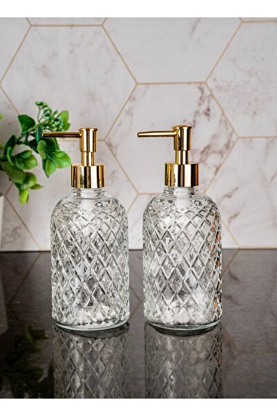 Kitchen Pembelia 2 Adet Lüks Cam Sıvı Sabunluk Bulaşık Deterjan Şışesi Sabunl...
