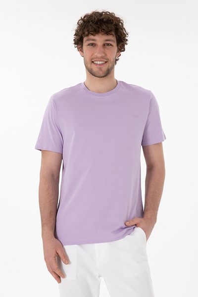 U.S. Polo Assn. Men's Regular Fit Crew Neck Lilac Basic T-Shirt 50305928-Vr034