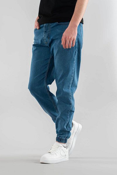 bombe Men's Blue Slim Fit Slim Fit Jogger Trousers with Elastic Legs