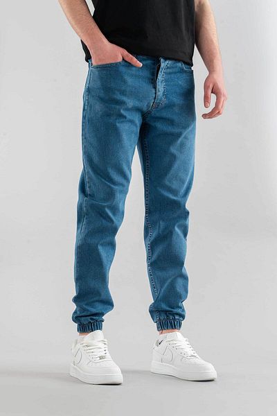 bombe Men's Blue Slim Fit Slim Fit Jogger Trousers with Elastic Legs