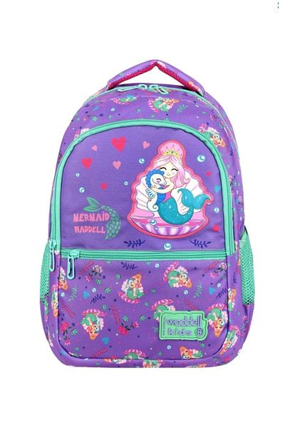 Niss Store Rucsac și cutie de prânz pentru școala primară pentru fete cu broderie din piele de sirenă licențiată