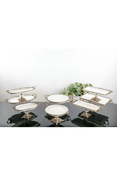 BULUTHOMEAKSESUAR طقم عرض تقديمي من البورسلين مكون من 8 قطع مع مقابض وأرجل أك...