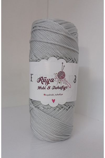 rüya hobi (5 τεμάχια) Λεπτό πολυεστέρας μακραμέ 100 gr Τσάντα Runner Νήμα Γκρι Χρώμα