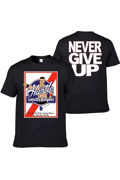LEIVOR John Cena UC ME Never Give Up Βαμβακερό μπλουζάκι με στάμπα